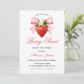Invitation Fête de Bébé Coquette Berry Sweet (Debout devant)