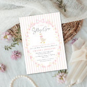 Invitation Fête de bébé Coquette Gingham Silly Goose Ruban Ro