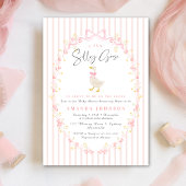 Invitation Fête de bébé Coquette Gingham Silly Goose Ruban Ro