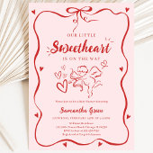 Invitation Fête de Bébé Coquette Saint-Valentin