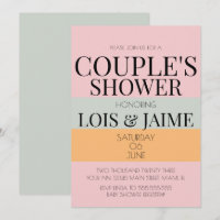 Fête de bébé Couple Moderne Bloc Rose Menthe Clair