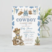Invitation Fête de bébé Cowboy Dinosaur de l'Ouest (Debout devant)