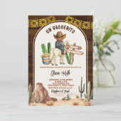 Invitation Fête de bébé Cowboy espagnol mexicain Far West (Debout devant)