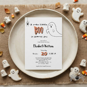 Invitation Fête de Bébé Cute Ghost Little Boo est presque arr