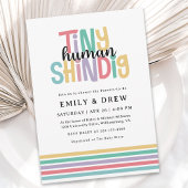 Invitation Fête de Bébé Cute Tiny Human Shindig pour un Coupl