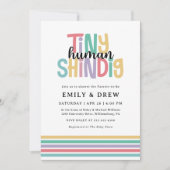 Invitation Fête de Bébé Cute Tiny Human Shindig pour un Coupl (Devant)