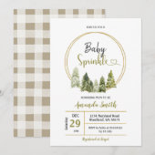 Invitation Fête de Bébé dans une Forêt Élégante de Pins en Hi (Devant / Derrière)