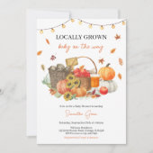 Invitation Fête de Bébé d'Automne Cultivé Localement (Devant)
