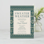 Invitation Fête de Bébé d'Automne 'Sweater Weather' (Debout devant)