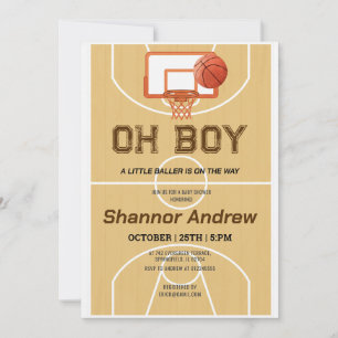 Invitation Fête de Bébé de Basketball Personnel Un Petit Ball