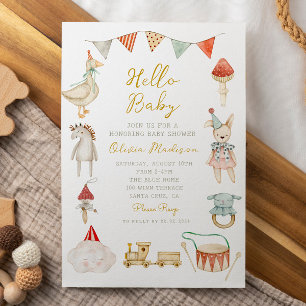 Invitation Fête de Bébé de Conte de Fée Vintage Fantaisiste