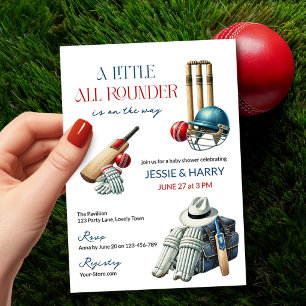 Invitation Fête de Bébé de Couple Petit Polyvalent de Cricket