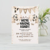 Invitation Fête de Bébé de Ferme Mignonne Vache (Debout devant)