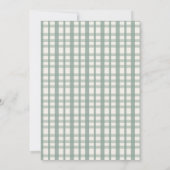 Invitation Fête de Bébé de Golf Gingham Sage Élégant (Dos)