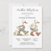 Invitation Fête de bébé de la deuxième oie idiote (Devant)