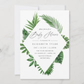 Invitation Fête de bébé de la forêt tropicale verdoyante (Devant)