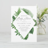 Invitation Fête de bébé de la forêt tropicale verdoyante (Debout devant)