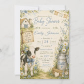 Invitation Fête de bébé de la grange bleue (Devant)