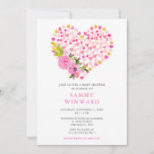 Invitation Fête de Bébé de la Saint-Valentin Cœurs Roses et D (Devant)