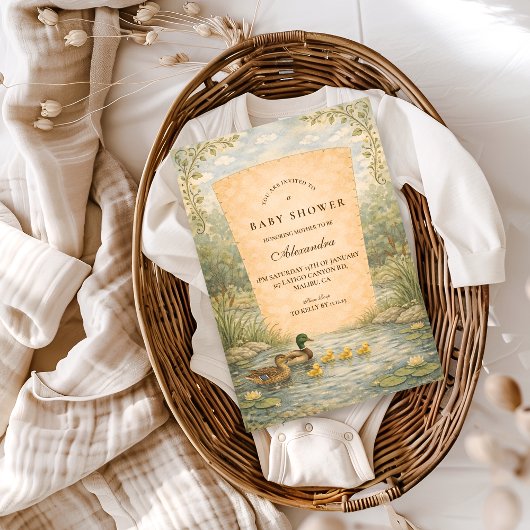 Invitation Fête de Bébé de l'Étang aux Canetons