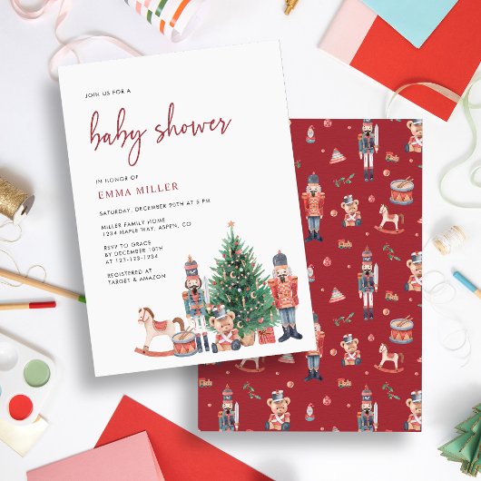 Invitation Fête de bébé de Noël