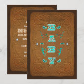 Invitation Fête de Bébé de Style Cuir Marron Rustique Occiden (Devant / Derrière)