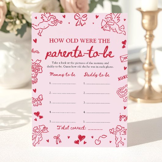 Invitation Fête de Bébé Dessinée à la Main Rose Quel âge avai