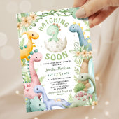 Invitation Fête de bébé dinosaure verte, thème dinosaure neut