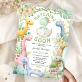 Invitation Fête de bébé dinosaure verte, thème dinosaure neut