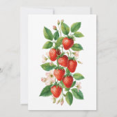 Invitation Fête de bébé Douce Baie de Fraise Rustique Rouge (Dos)