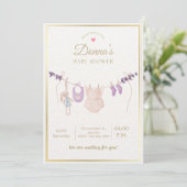 Invitation Fête de Bébé Douce et Pâtes de Naissance Editable (Debout devant)