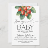 Invitation Fête de bébé douce fraise du marché frais (Devant)