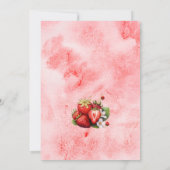 Invitation Fête de Bébé Douceur Aquarelle Fraise (Dos)