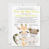 Invitation Fête de bébé Drive By au thème d'animaux Masqués e (Devant)