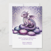 Invitation Fête de Bébé du Dragon Magique Violet (Dos)