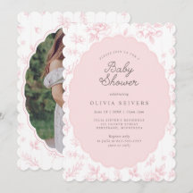 Fête de bébé élégante à fleurs roses vintage