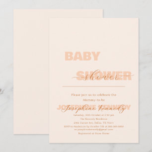 Invitation Fête de bébé élégante minimaliste chaude et neutre