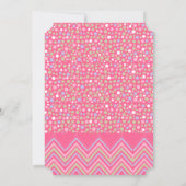 Invitation Fête de bébé éléphant bohémien rose et chevron (Dos)
