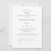 Invitation Fête de bébé éléphant moderne et neutre (Dos)