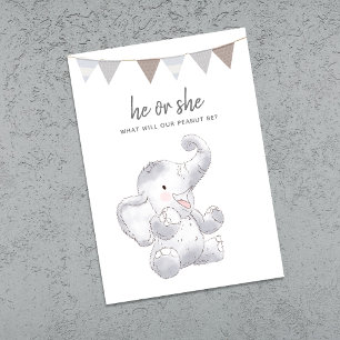 Invitation Fête de bébé éléphant moderne et neutre