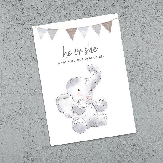 Invitation Fête de bébé éléphant moderne et neutre