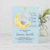 Invitation Fête de Bébé Éléphant Twinkle Little Star (Debout devant)