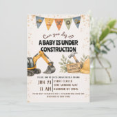 Invitation Fête de Bébé en Construction Dig It (Debout devant)