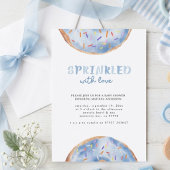 Invitation Fête de bébé en douche avec des donuts saupoudrés 