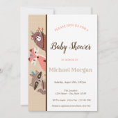 Invitation Fête de bébé en forêt Animaux de la forêt (Devant)