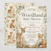 Invitation Fête de Bébé en Forêt Mini Aventure (Devant / Derrière)