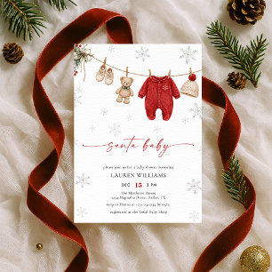 Invitation Fête de bébé en hiver pour Noël Baby Shower