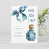 Invitation Fête de Bébé en Jean Bleu Bébé (Debout devant)