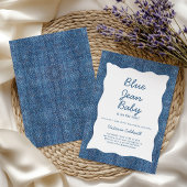 Invitation Fête de Bébé en Jean Bleu Denim