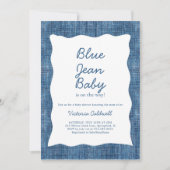 Invitation Fête de Bébé en Jean Bleu Denim (Devant)